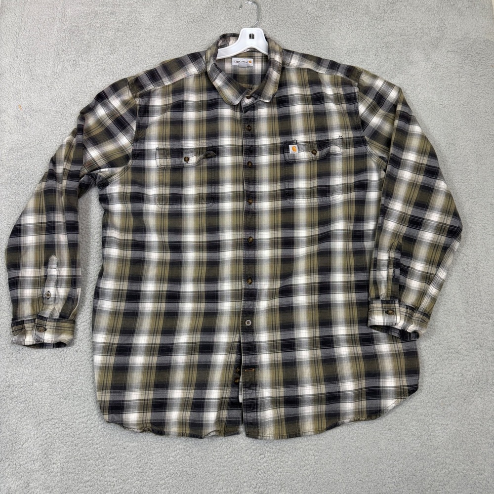 Carhartt Mens‎ 3XL Tall Original Fit Hubbard Flannel Workwear Shirt